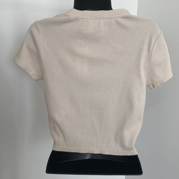 Calvin Klein Jeans V-neck Cotton Crop Top Size Small - Picture 4 of 8